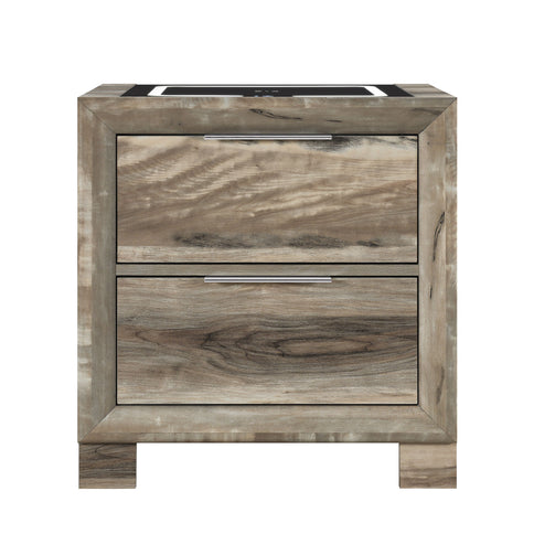 Callisie - Nightstand With Wireless Charging Top - Brown