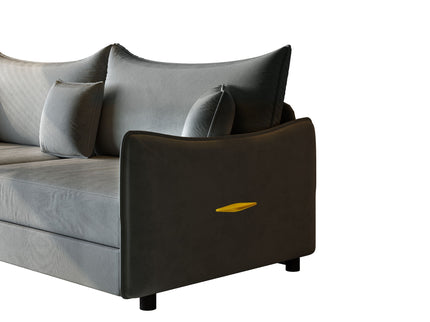 King Pull Out Sofa Bed, 3-In-1 Convertible Bed With 3 Pillows