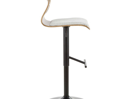 Folia - Mid Century Modern Adjustable Barstool With Swivel & Rounded T Footrest (Set of 2)