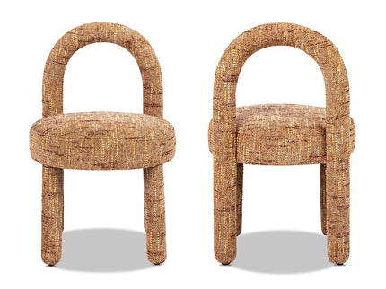 Penny - Round Arched Upholstered Dining Side Chair (Set of 2) - Golden Rust Orange