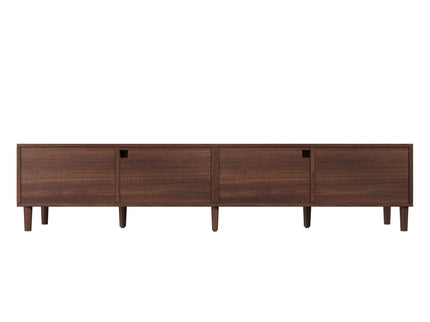 TV Stand For TVs Up To 90", Media Console With App Controlled LED Lights, 2 Drawers & Door Storage - Dark Brown