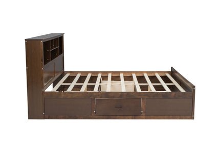 Platform Bed With Multi Storage Headboard, USB And Drawers
