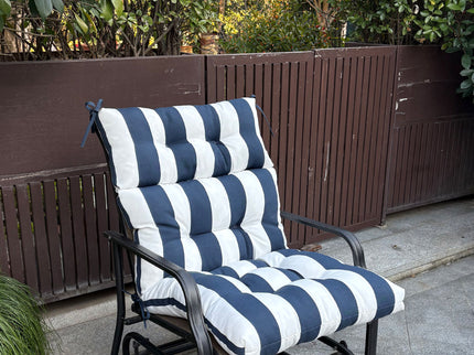 2 Piece High Back Patio Chair Cushion Set, Tufted Adirondack And Rocking Chair Cushions
