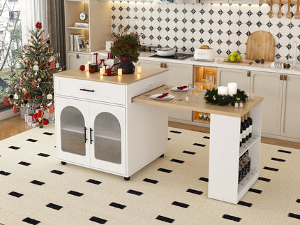 Expandable Kitchen Island With Power Outlet