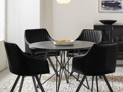 Sloped Arm Swivel Chair - Black