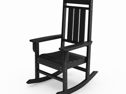 Traditional Porch Rocker Classic HDPE Poly Lumber For Porch, Patio, And Garden Comfort
