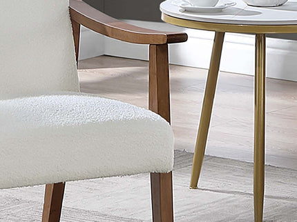 Upholstered Accent Chair With Frame Low Profile Seating For Living Room - White
