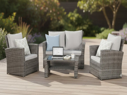 Modern Patio Set With Table And Cushions