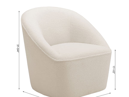 Anson - Swivel Chair With Soft Rounded Back - Off White