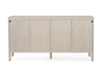 Wood Sideboard With Adjustable Shelves And Storage Cabinet - White Washed