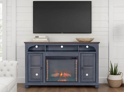 Fireplace TV Stand For TVs Up To 80" - Blue