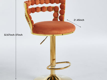 Modern Bar Chair With Iron Tube Legs, Soft Cushions And Comfortable Backrest (Set of 2)