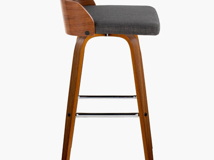 Maya - Mid Century Modern Fixed Height Barstool With Swivel With Square Footrest (Set of 2)