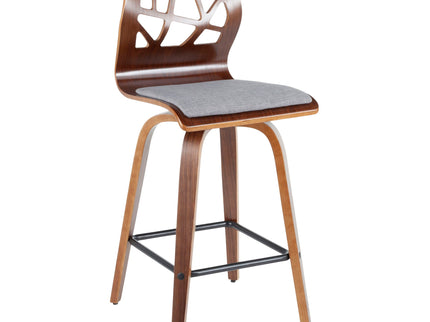 Folia - Mid Century Modern Fixed Height Counter Stool With Swivel (Set of 2)