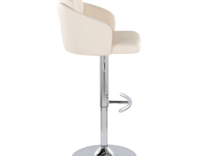 Dahlia - Contemporary Adjustable Barstool With Swivel With Rounded T Footrest (Set of 2)