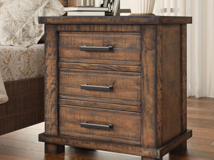 Drawer Reclaimed Solid Wood Framhouse Nightstand - Natural