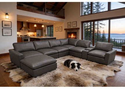 Large Seating Modular Upholstered Sectional