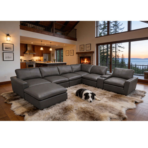 Large Seating Modular Upholstered Sectional