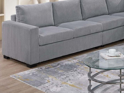 Modern Style L-Shape Sectional Set, USB Ports, Cup Holder