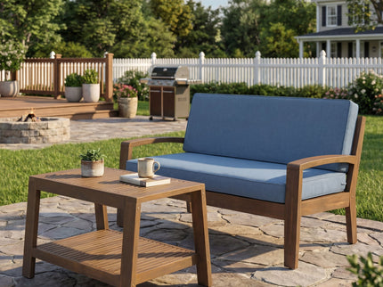 2 Piece Outdoor Conversation Set (Loveseat & Coffee Table With Water-Resistant Cushions)