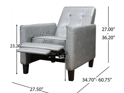 Wide Manual Club Recliner - Dark Gray
