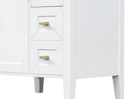 Bathroom Vanity With Sink, 3 Drawers & Cabinet With 2 Tier Door Storage Rack, Soft Close Doors & Drawers
