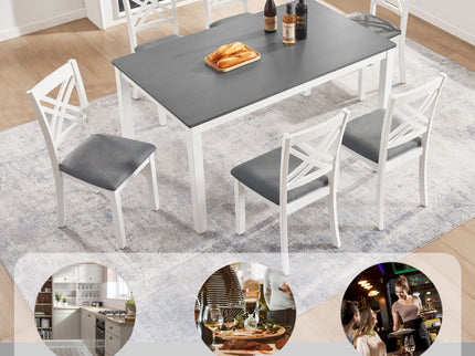 Kitchen Dining Set, Rectangular Dining Table & Upholstered Chairs
