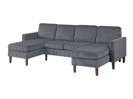 Sectional Set With Dual Chaises And Square Arms