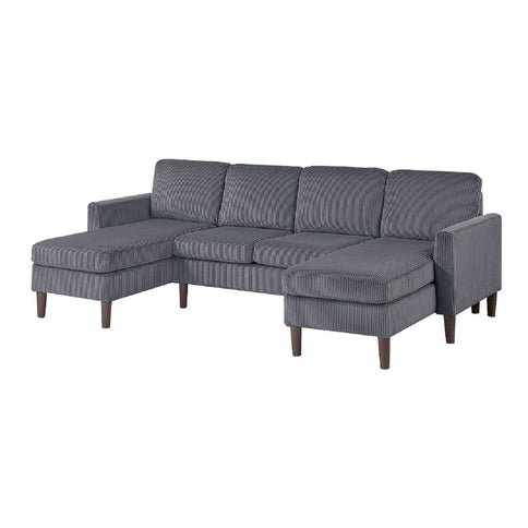 Sectional Set With Dual Chaises And Square Arms