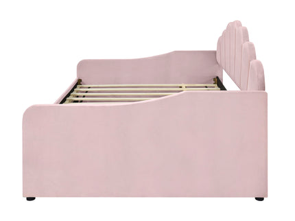 Upholstery Daybed Frame With Shell Shaped Backrest
