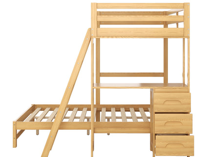 Bunk Bed With Built In Desk And 3 Drawers