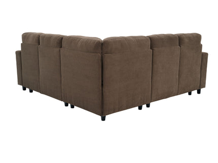 Upholstered L - Shape Sectional Sofa Bed With Pull Out Sleeper And Storage