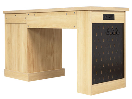 Modern Fluted Office Desk With Storage Cabinet