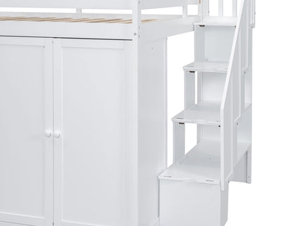 Loft Bed With Built In Wardrobes, Cabinets And Drawers