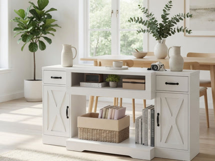 TV Stand With Adjustable Shelves & Double Doors