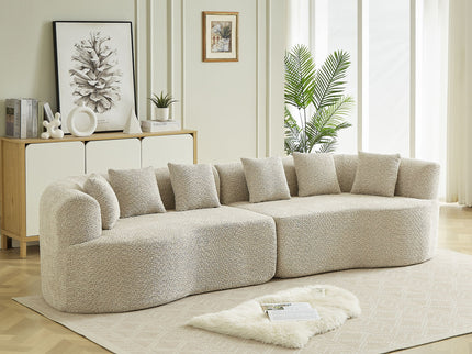 Curved Sectional Sofa With 6 Pillows
