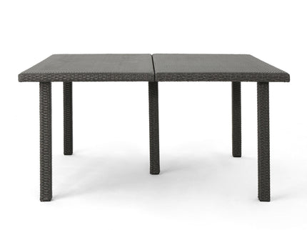 Outdoor Square Rattan Wicker Dining Table - Gray