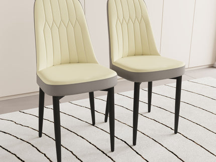 Modern Dining Chair With Cushions And Metal Legs
