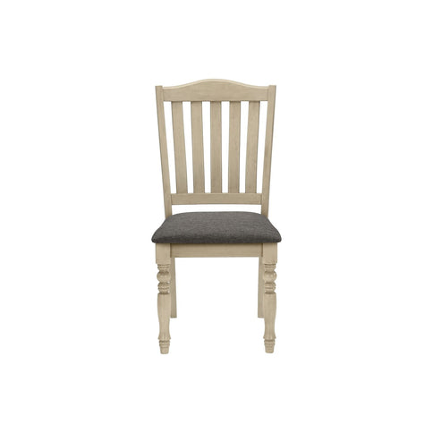 Dining Chair, Upholstered, Side, Transitional (Set of 2) - Gray