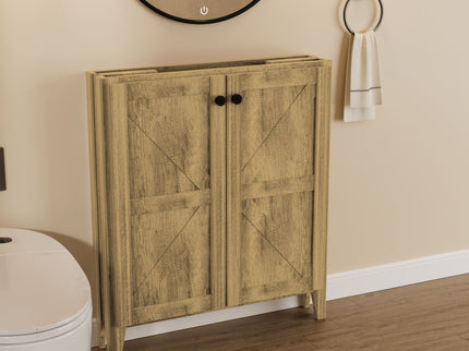 Folding Floor Cabinet With Ceramic Sink, Space Saving