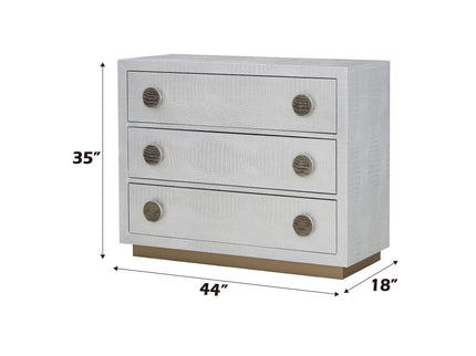Anpu - Faux Crocodile Skin Console Cabinet - Silver