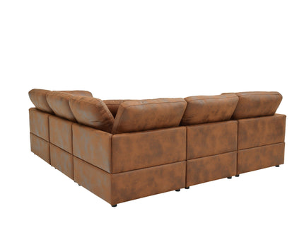Modular Cloud Sectionals Sofa, Freely Configurable Corner - Light Brown