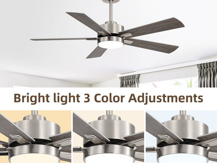 Reversible DC Motor Ceiling Fan With Dimmable LED Light For Living Room
