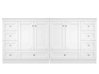 White / Left And Right Side Drawers / 72