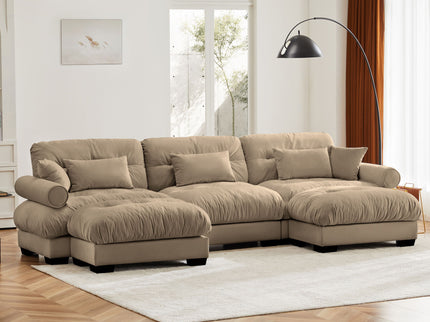 Super Comfort Oversized Modular Sectional Sofa With Movable Ottoman