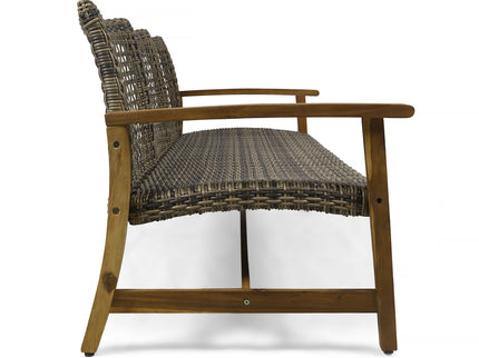 Outdoor 3 Seater Sofa With Rattan Cover - Gray