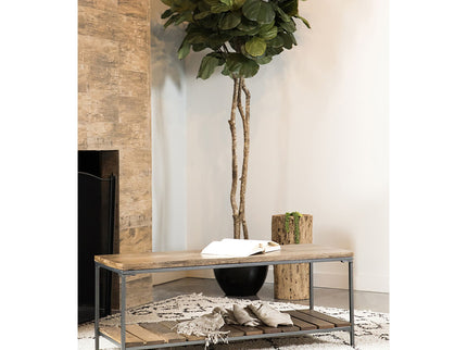 Foundry - Accent Bench With Slat Shelf - Natural