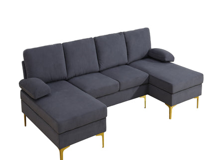 U - Shaped Sectional Sofa With Double Chaise