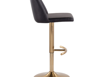 Toriano - Contemporary Adjustable Barstool With Swivel With Rounded T Footrest (Set of 2)