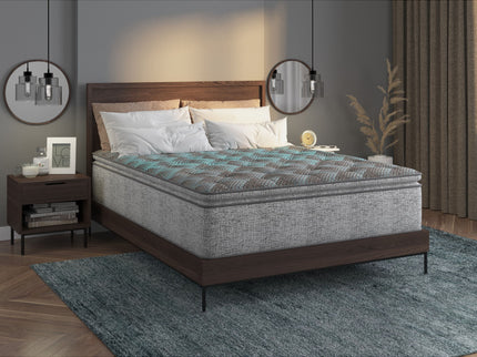 Comfort Care - 10" Hybrid Euro Top Mattress Plush Comfort - Blue / Gray - Twin Extra Long